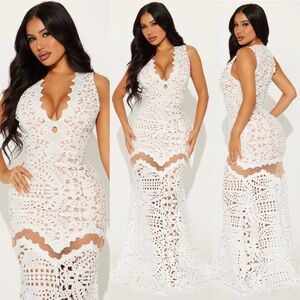 Andrea Embroidered Gown - White